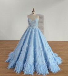 Lunss custom made baby blue wedding dress