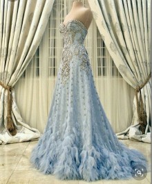 baby blue feather dress