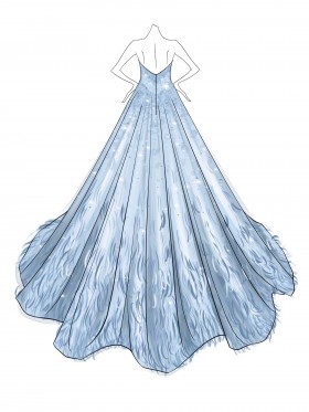 Baby Blue Wedding Dress with Crystals Embellishment - Lunss