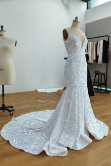 Lunss custom made sequin reception dress