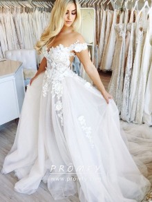 off the shoulder wedding dress