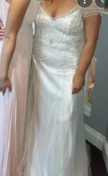 beaded off shoulder dress