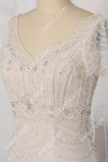 beaded short sleeve dress
