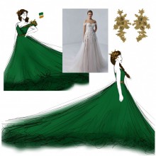 dark green ball gown dress