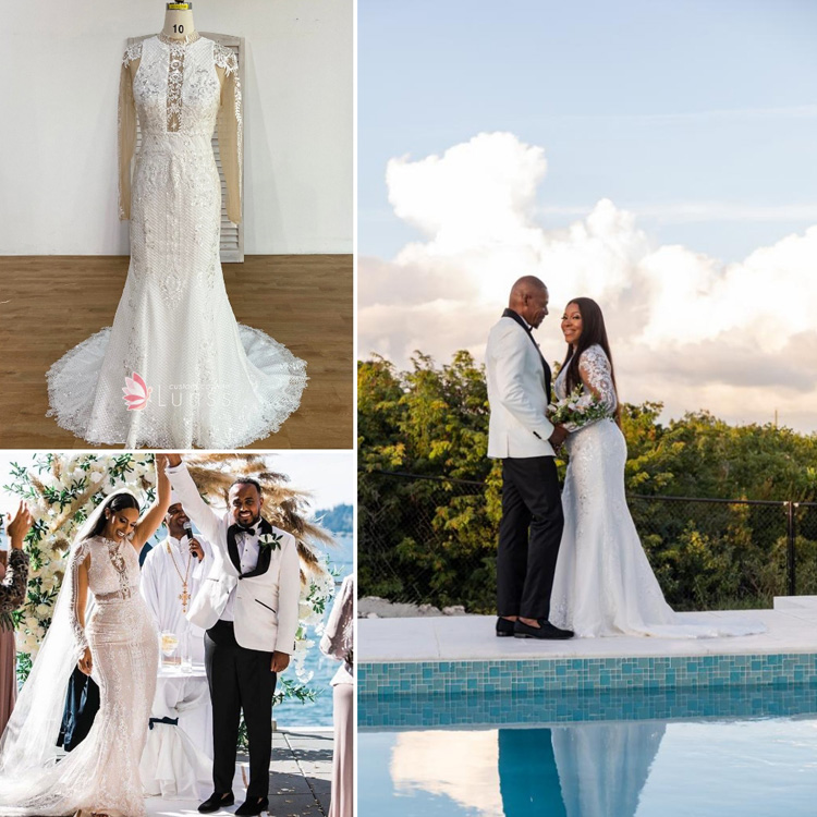 Ivory Mermaid Wedding Dress Custom Design 2021