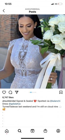honeycomb pattern ivory lace wedding dress