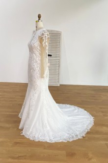 sexy cut out bodice mermaid custom wedding gown