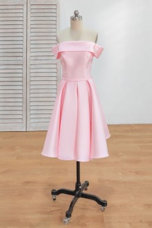 Lunss custom made pink satin short dress