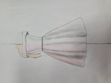short pink dress sketch