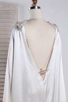 custom made sleek satin wedding dress