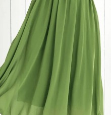 olive green chiffon dress