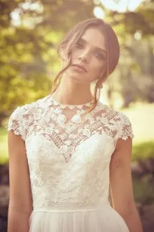 illusion lace cap sleeve dress