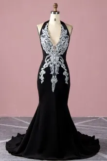 custom made black dance dress with silver lace