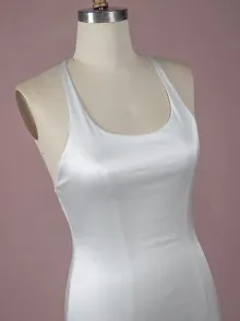 Lunss bodycon white satin dress