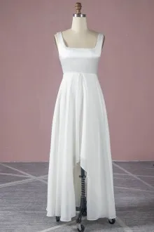 square neck custom wedding dress