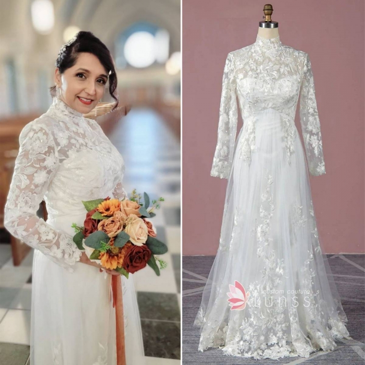 custom made church blessing modest dress