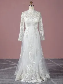 custom made high neck lace dress