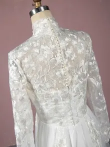high neck lace dress