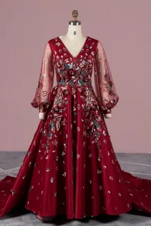 Lunss sequin flower long wedding dress