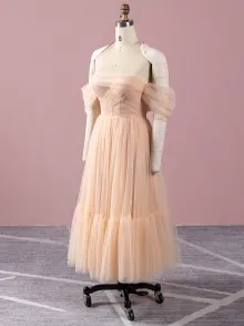 Lunss custom made tea length tulle dress