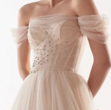 rhinestones beaded tulle dress