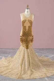 custom pattern bead prom dress
