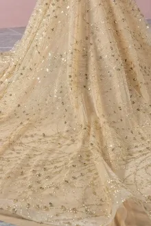 glitter long train custom prom dress