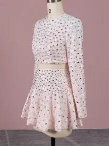 Lunss custom made beaded pink dress