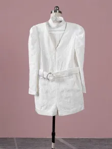 Lunss white sequinned romper