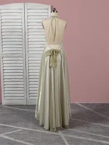 Lunss shimmering golden wedding dress