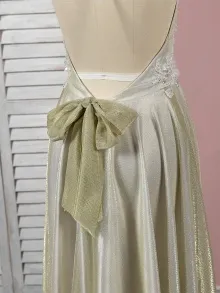 shimmering golden backless dress
