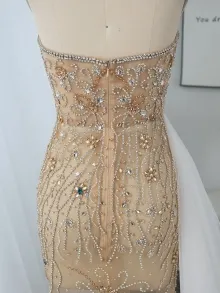 rhinestones beaded custom dress