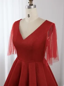 personally tailored red glittery dress
