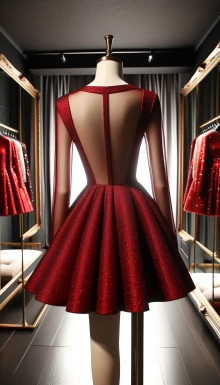 red glittery short dress