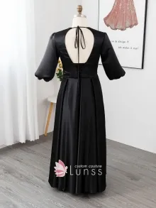 tie closure corset back black dress