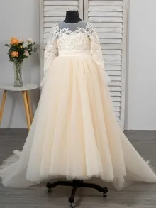 champagne flower girl dress