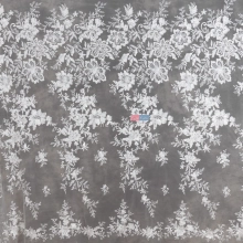 sequinned big flowers floral pattern ivory embroidery lace fabric by the yard