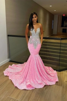 silver appliqued pink prom dress 2025