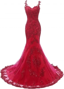 red wedding dress