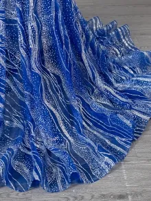 duplicated glitter blue prom dress