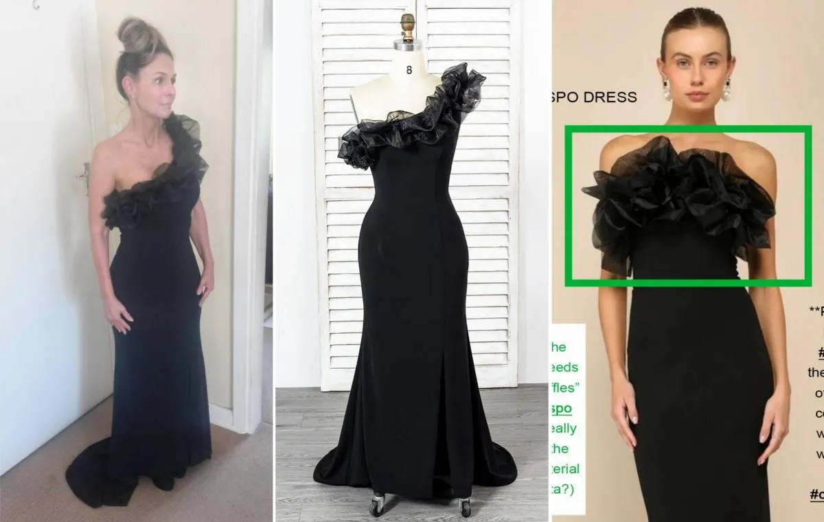 custom made ruffled mother of the bride dress