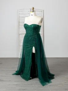 custom green prom dress
