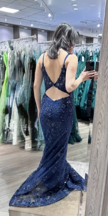 navy dress back