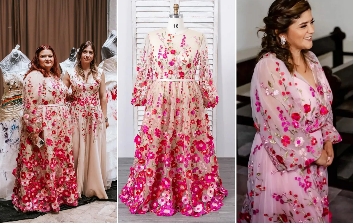 fuchsia lace champagne maid of honor dress customization