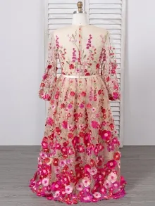 fuchsia lace champagne maid of honor dress