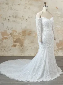 3D floral structured mermaid wedding gown