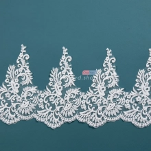 scalloped edge ivory embroidery lace trim by the yard