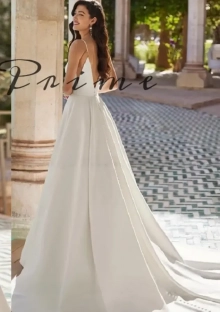 V back satin wedding dress V back satin wedding dress