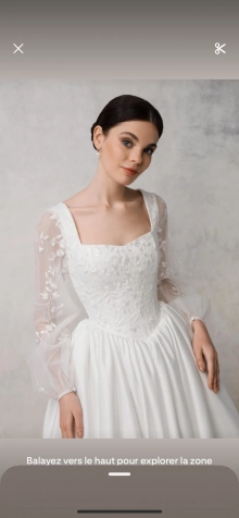square neckline with flowy long sleeves