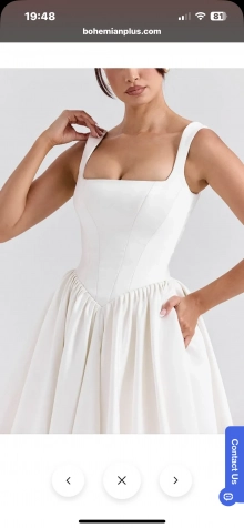 thick strap square neckline